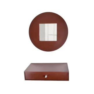 Elegant Wooden Mirror & Drawer Combo