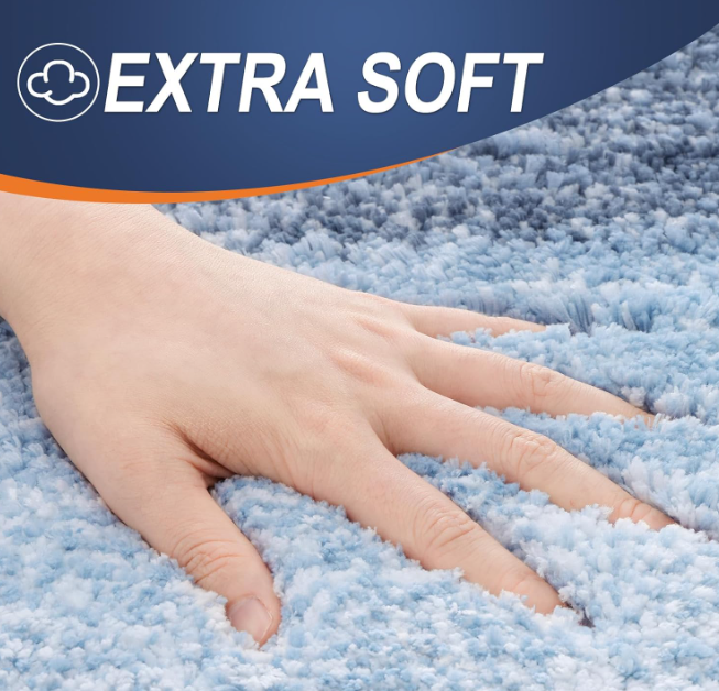 Microfiber Bath Rugs - Blue, 3 pcs - Image 2
