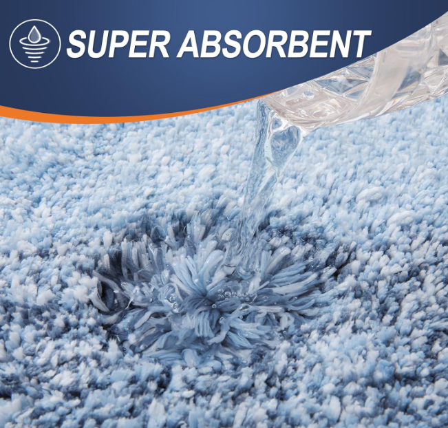 Microfiber Bath Rugs - Blue, 3 pcs - Image 3