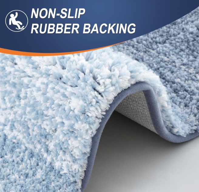 Microfiber Bath Rugs - Blue, 3 pcs - Image 4