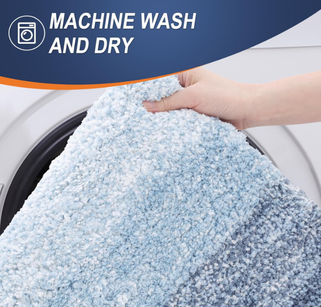 Microfiber Bath Rugs - Blue, 3 pcs - Image 5