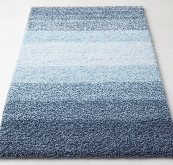 Microfiber Bath Rugs - Blue, 3 pcs