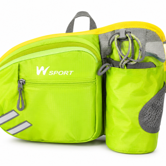 Neon Green Sport Waist Bag with Bottle Holder