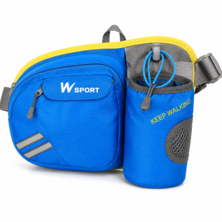 Blue Sport Waist Bag with Bottle Holder
