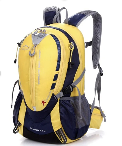 Yellow outdoor hiking backpack