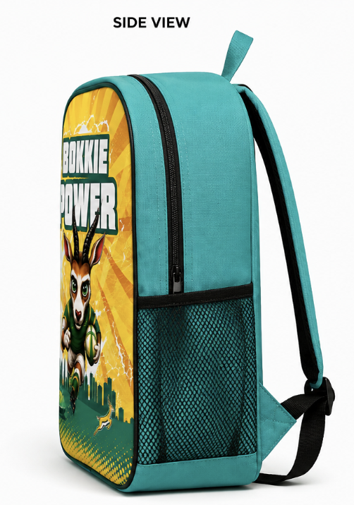 Bokkie Power Kids Backpack – Green & Yellow - Image 2