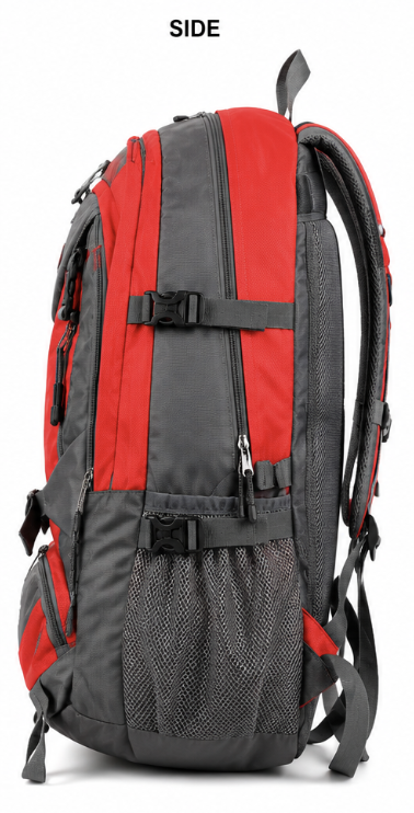 Taikes Outdoor Adventure Backpack – Red & Grey - Image 2